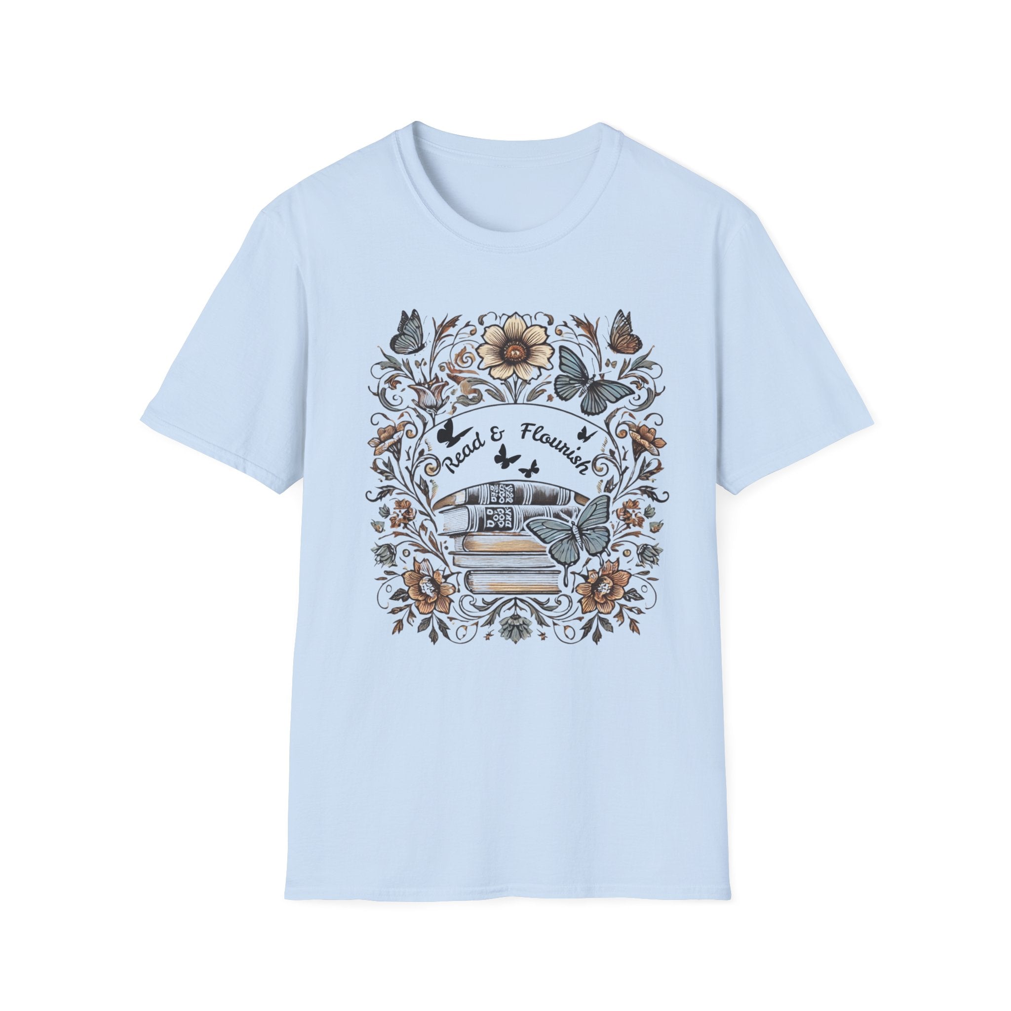 Floral Book Lover Graphic T-Shirt