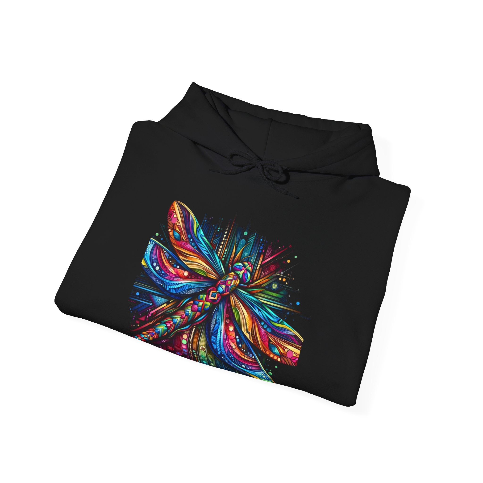 Vibrant Boho Dragonfly Hoodie – Colorful Psychedelic Spirit Animal Sweatshirt