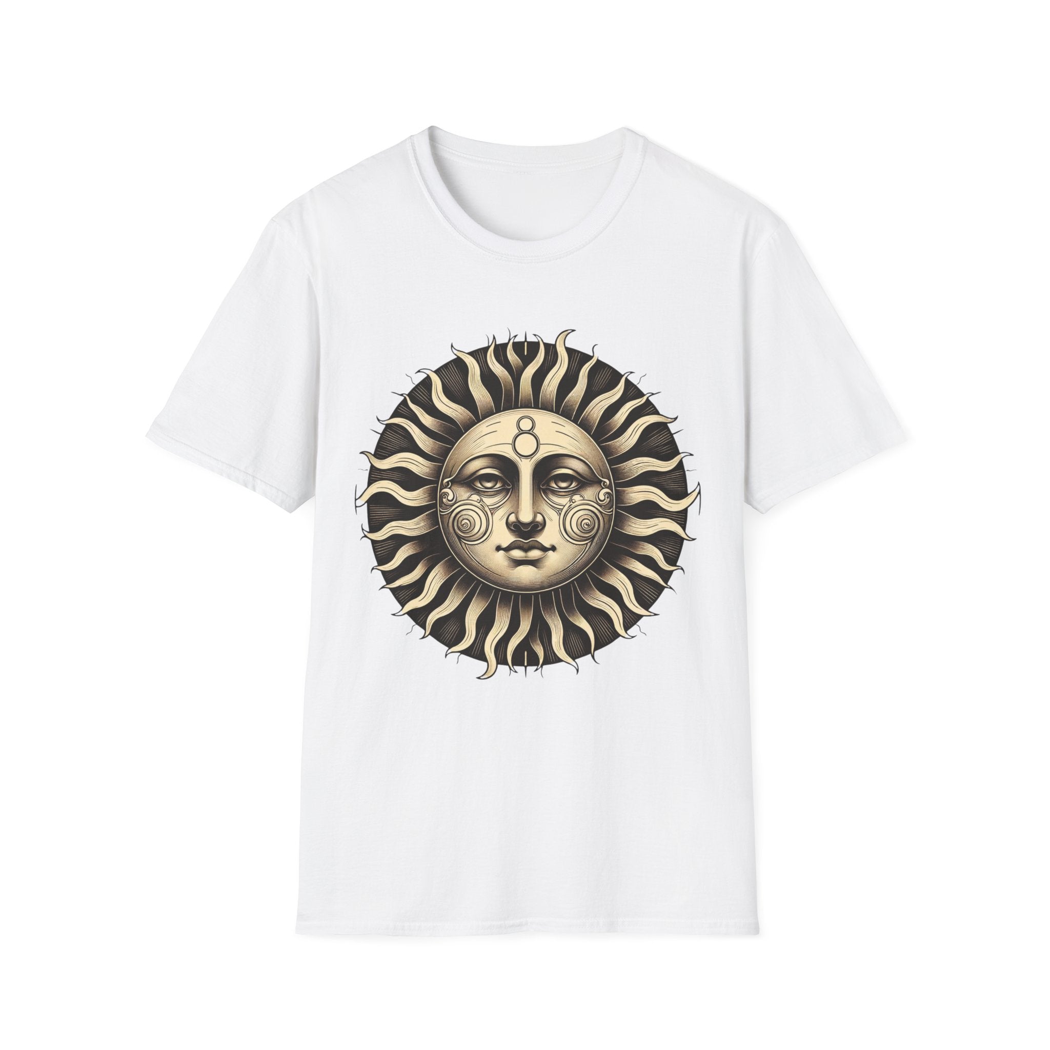 Celestial Majesty – Vintage Sun Face T-Shirt