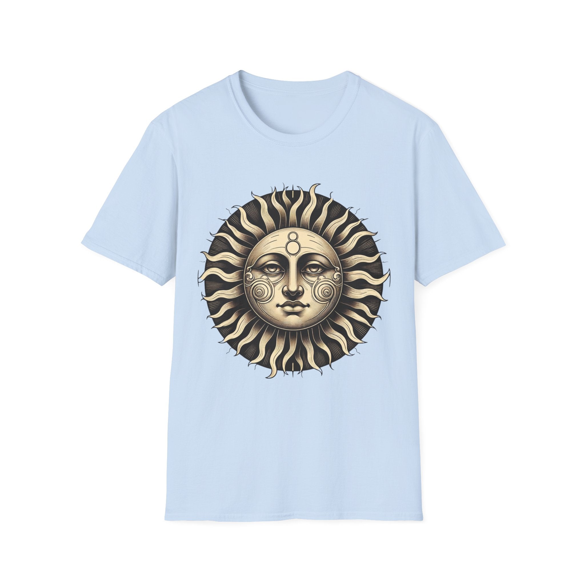 Celestial Majesty – Vintage Sun Face T-Shirt