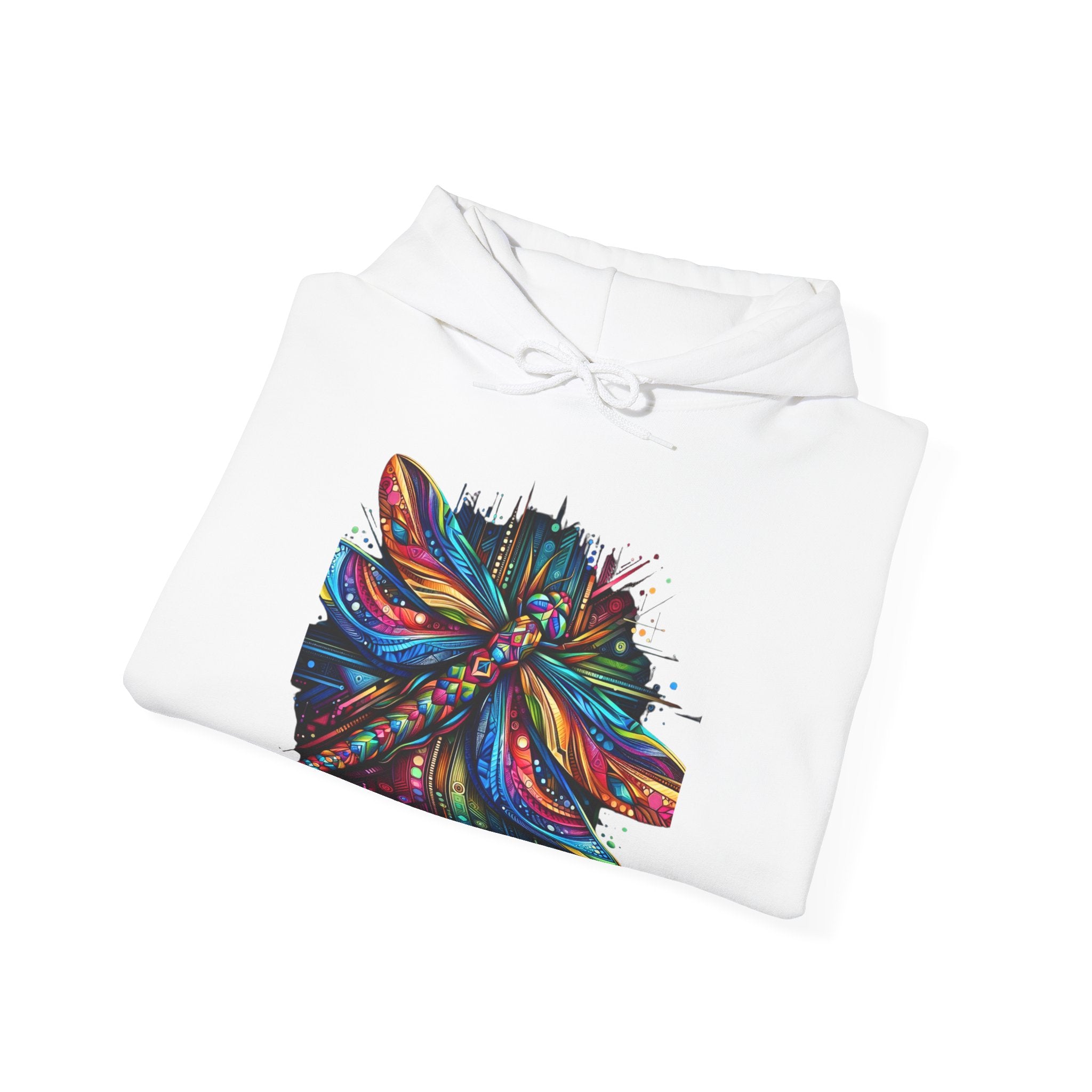 Vibrant Boho Dragonfly Hoodie – Colorful Psychedelic Spirit Animal Sweatshirt