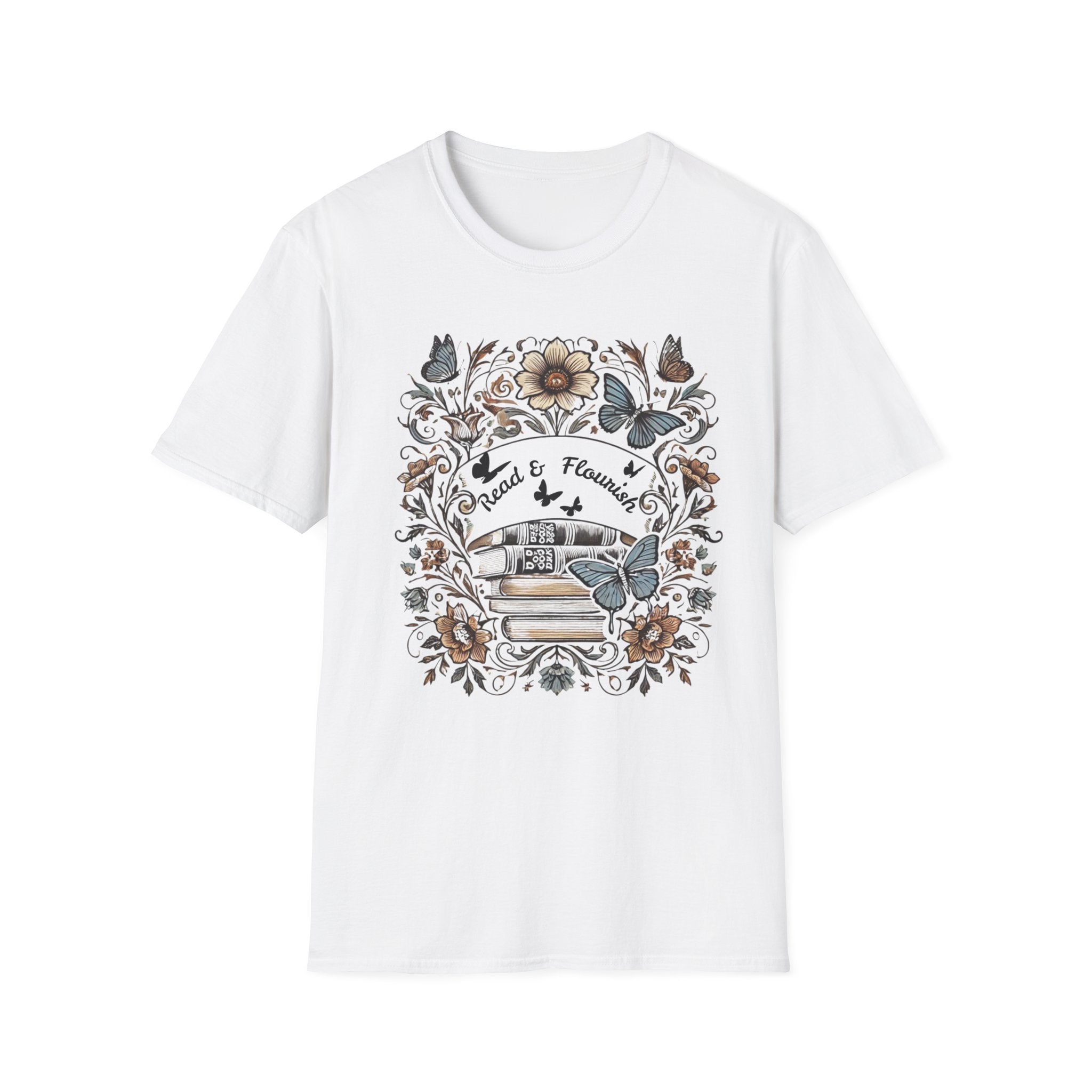 Floral Book Lover Graphic T-Shirt