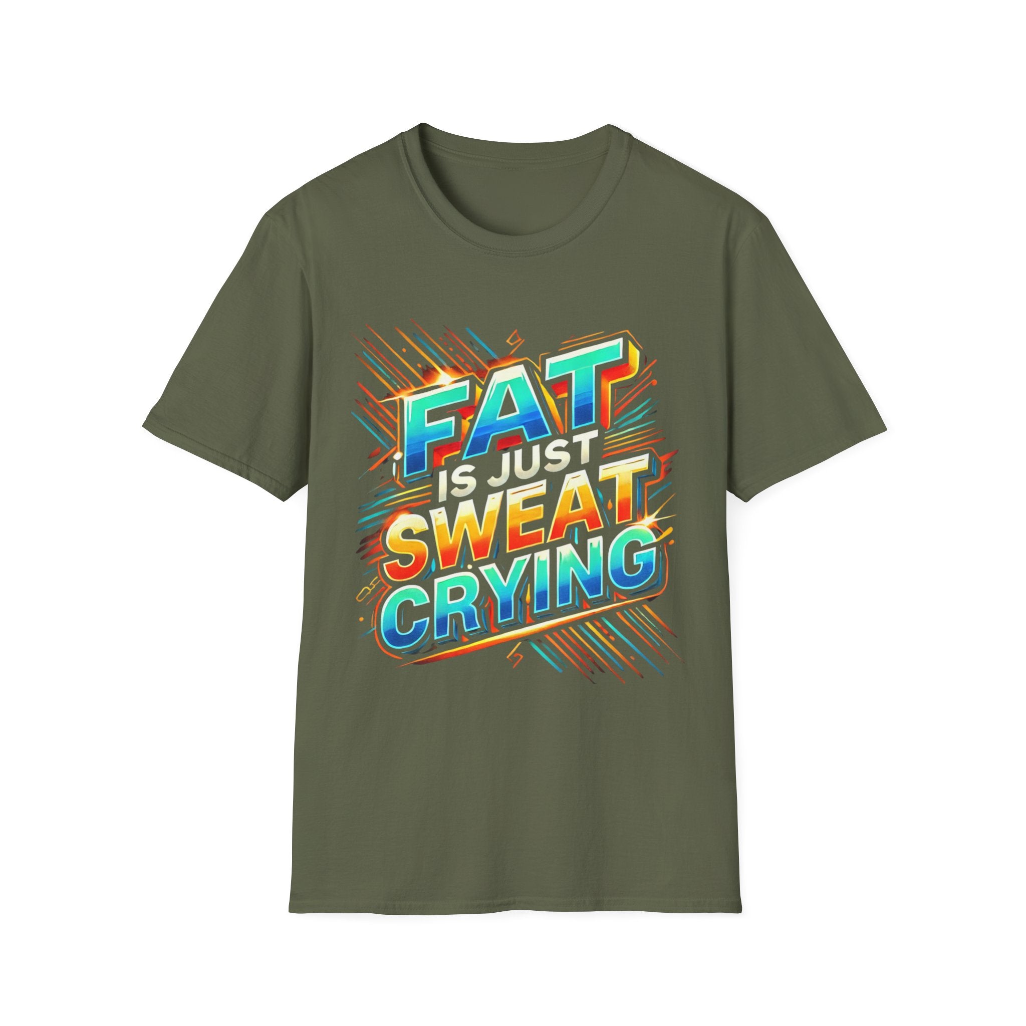 Fat Is Just Sweat Crying Color Burst T-shirt