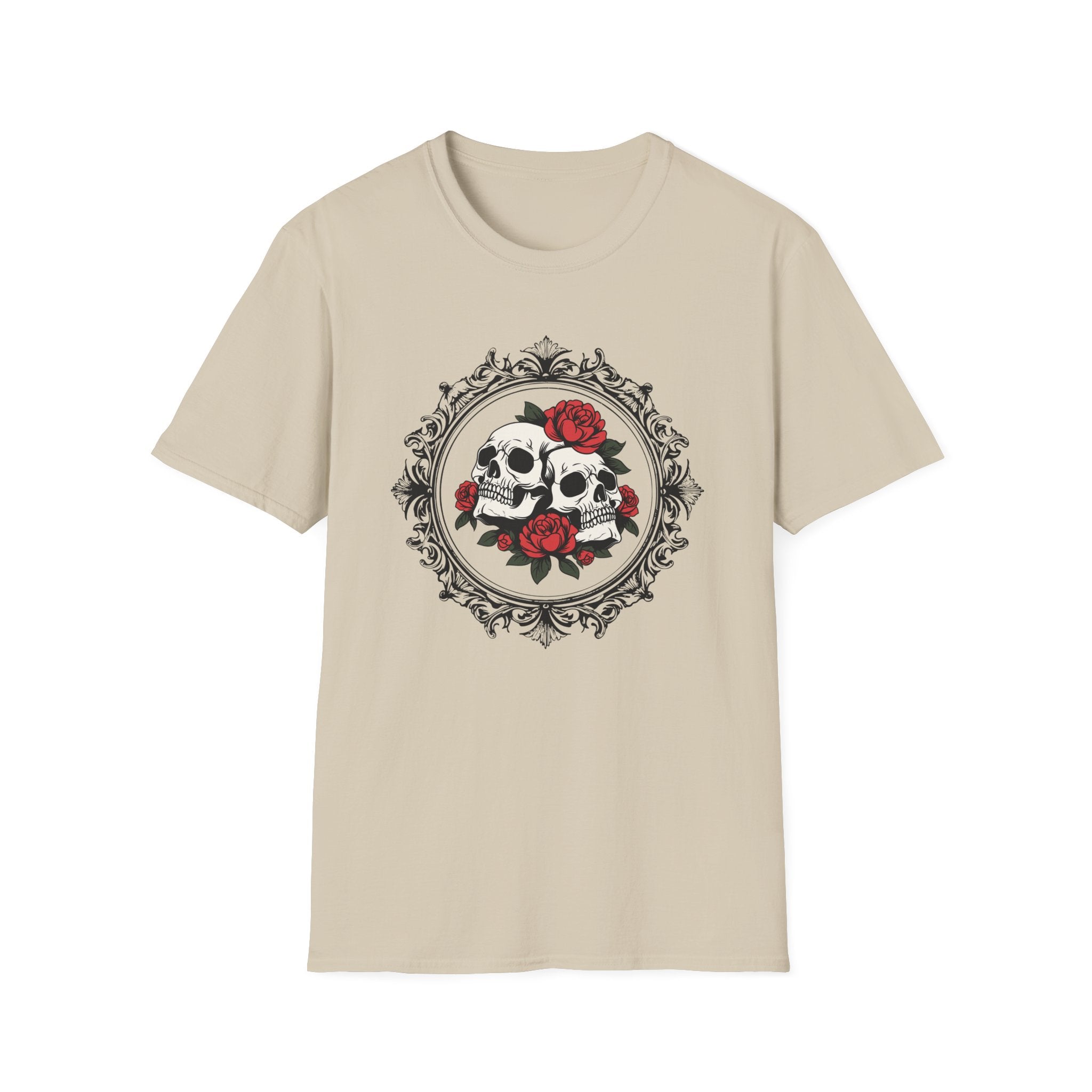 Gothic Rose Skull Frame T-Shirt