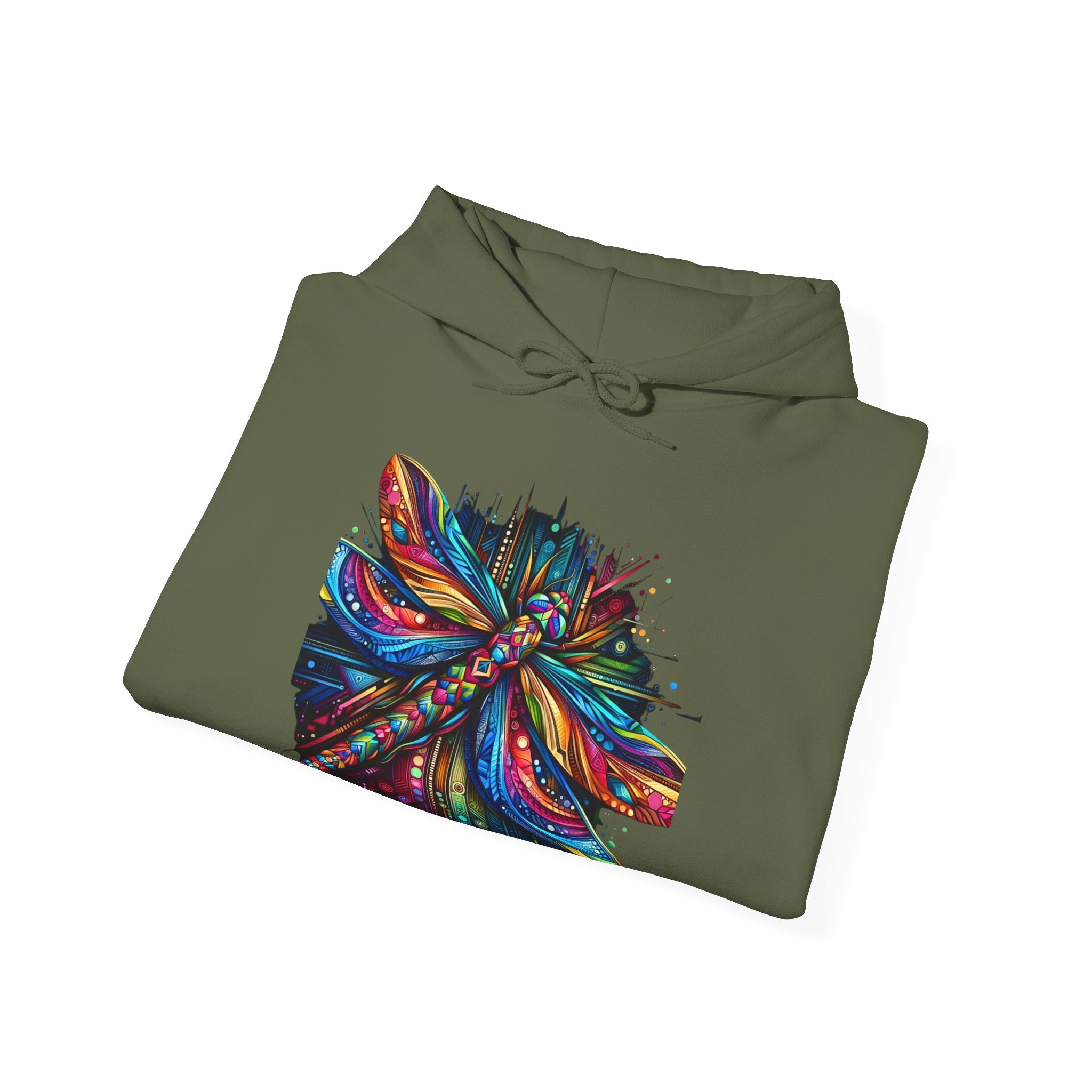 Vibrant Boho Dragonfly Hoodie – Colorful Psychedelic Spirit Animal Sweatshirt