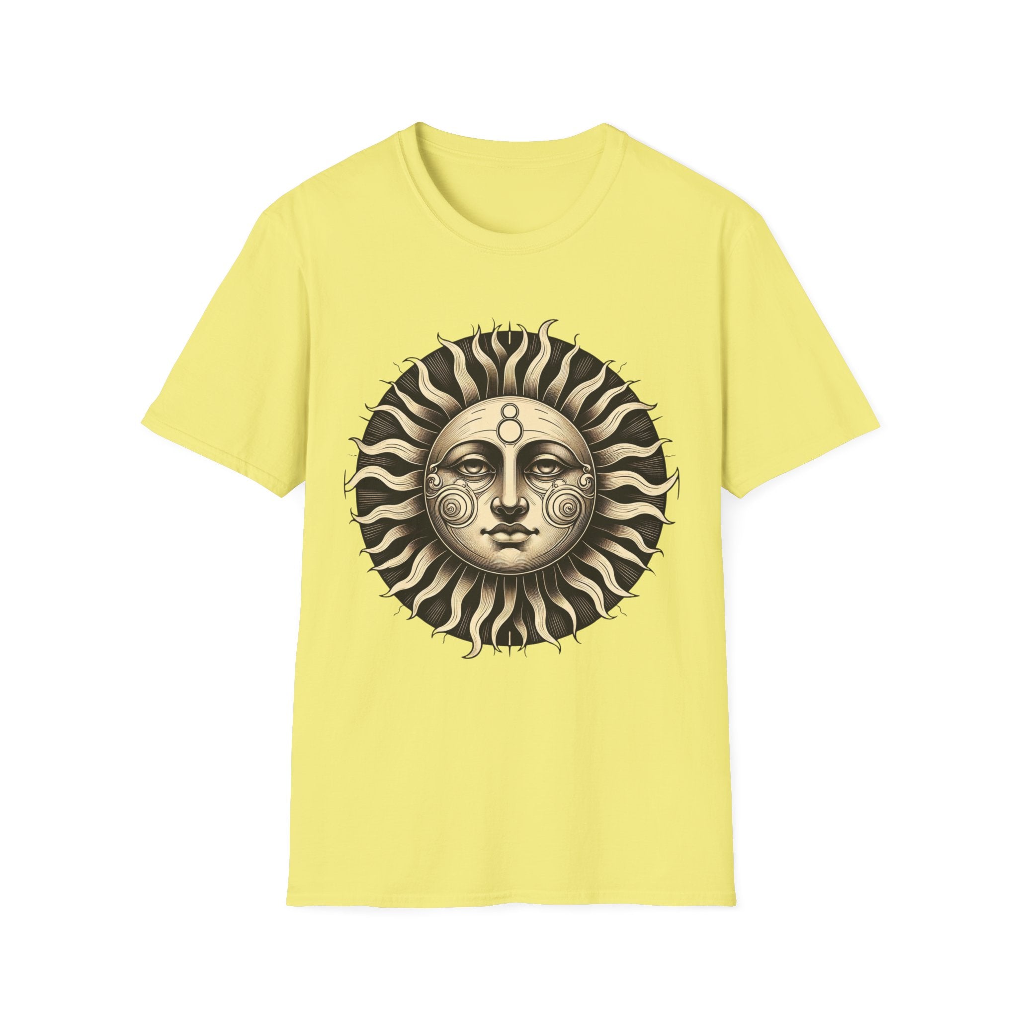 Celestial Majesty – Vintage Sun Face T-Shirt