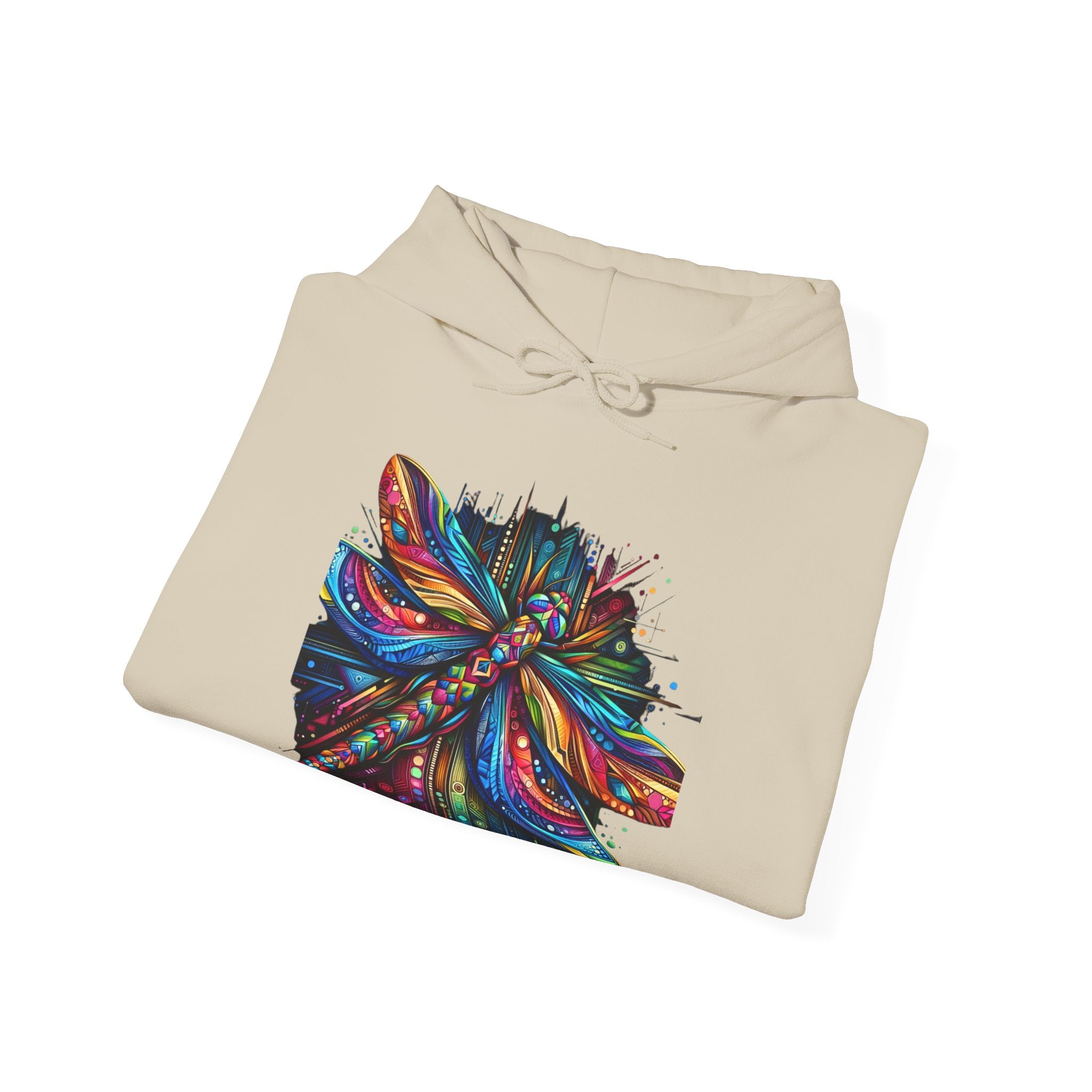 Vibrant Boho Dragonfly Hoodie – Colorful Psychedelic Spirit Animal Sweatshirt
